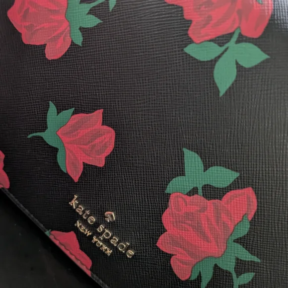 New Kate Spade Black Floral Crossbody Bag - Picture 2 of 5